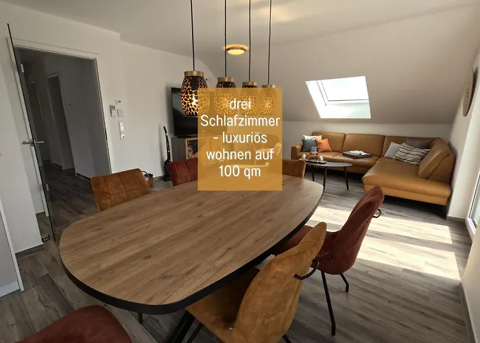 Hoeckelheim - Sternenhimmel - 100qm - 3 Schlafzimmer - Bis 6 Gaeste - Babies Reisen Gratis - Balkon, Garten & Grill - Klimaanlage, Raffstores & Fussbodenheizung - Smart-tv - Kueche Mit Induktionsherd & Spuelmaschine - Nahe Goettingen 诺特海姆