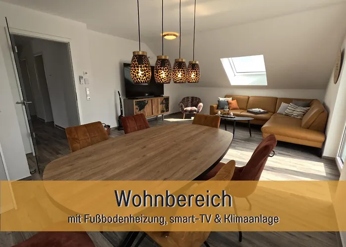 Hoeckelheim - Sternenhimmel - 100qm - 3 Schlafzimmer - Bis 6 Gaeste - Babies Reisen Gratis - Balkon, Garten & Grill - Klimaanlage, Raffstores & Fussbodenheizung - Smart-tv - Kueche Mit Induktionsherd & Spuelmaschine - Nahe Goettingen Апартаменты